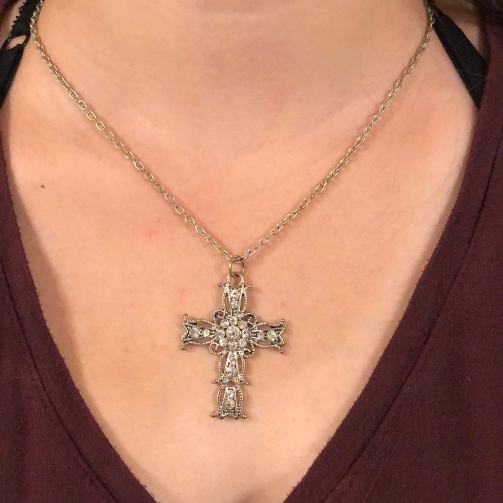 Silver cross necklace